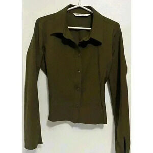 Zara Olive Green Long Sleeve Shirt
